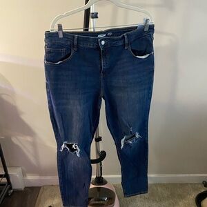 Old Navy Dark Blue Ripped Skinny Jeans